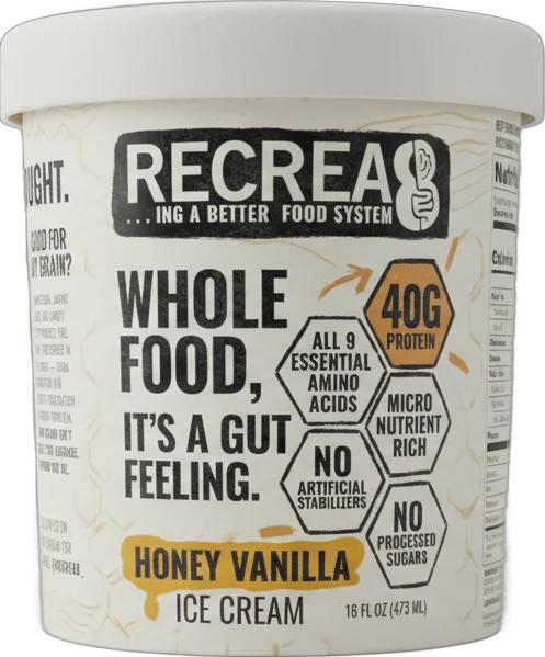 ReCrea8 Honey vanilla protein ice cream pint